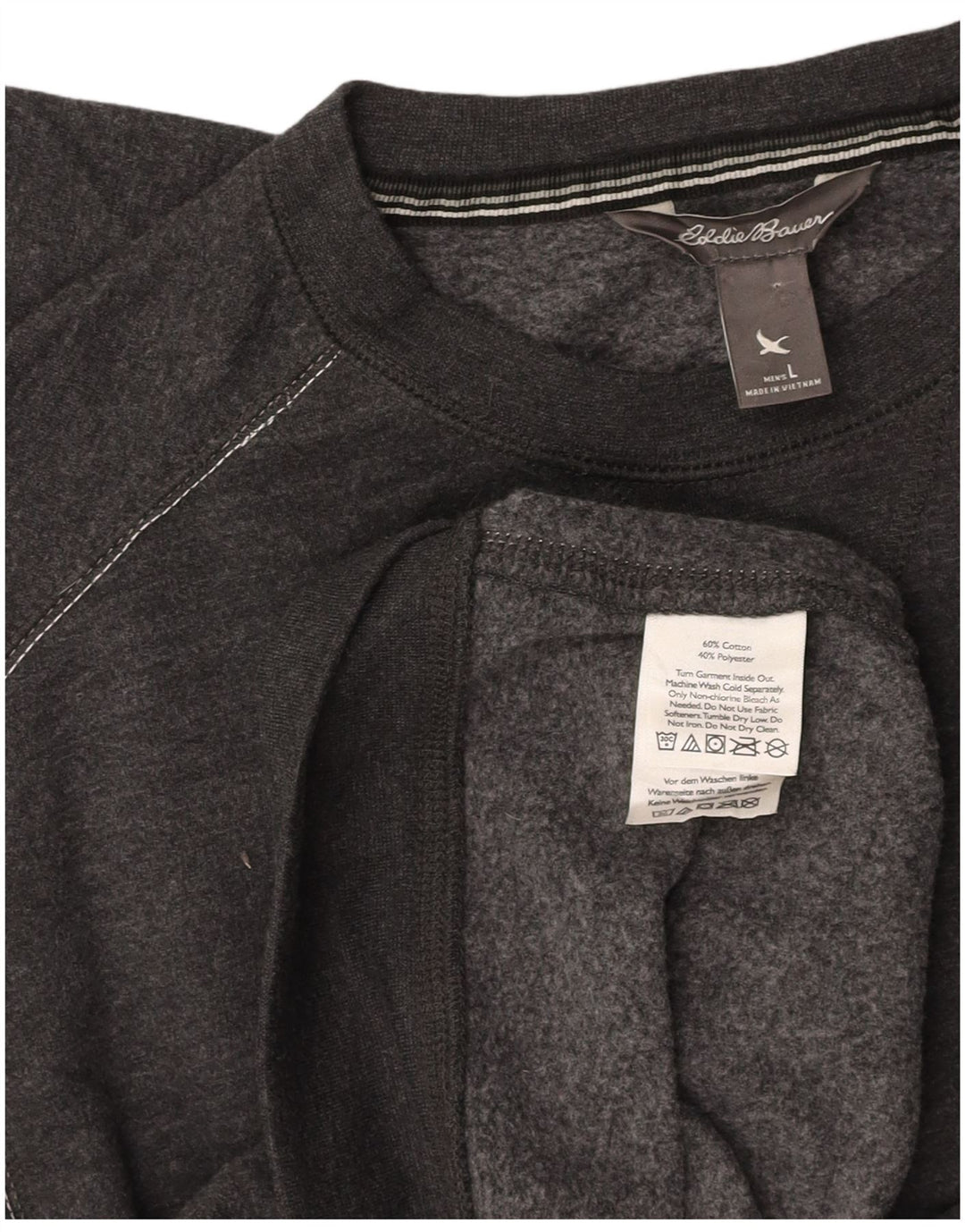 EDDIE BAUER Mens Sweatshirt Jumper Large Grey Cotton