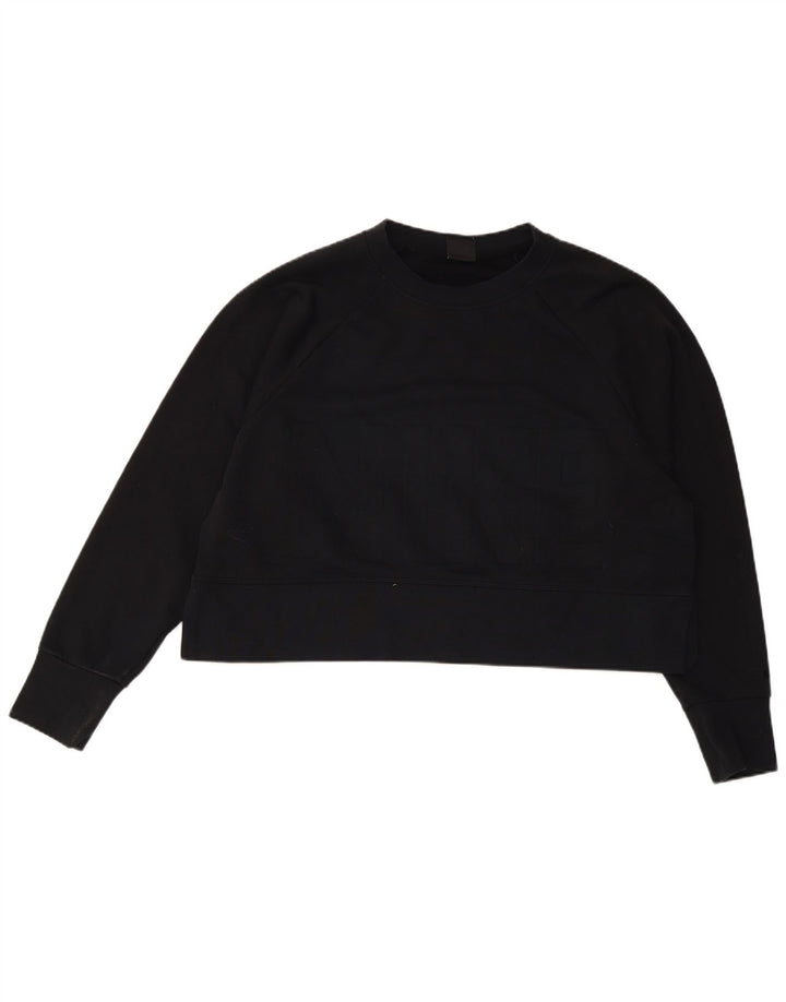Nike Womens Dri Fit Graphic Oversized Sweatshirt Jumper UK 14 Medium Black