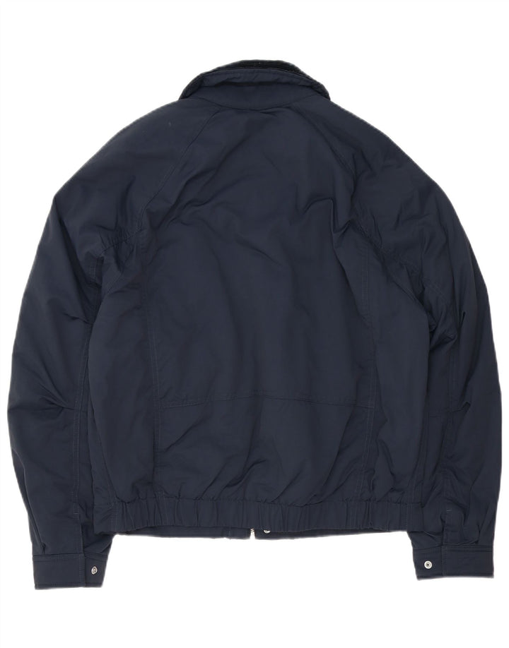 Zara Mens Bomber Jacket UK 36 Small Navy Blue Colourblock Polyester