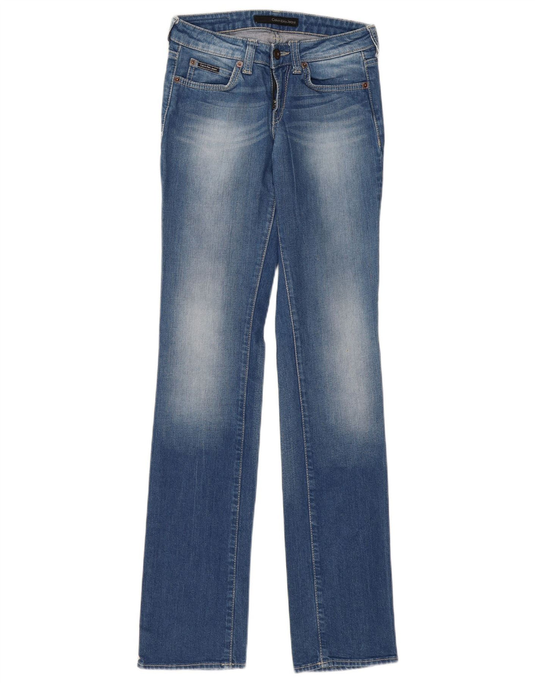 CALVIN KLEIN Womens Straight Jeans W25 L33 Blue