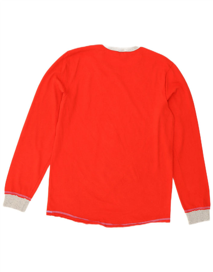 BENETTON Womens Peanuts Graphic Top Long Sleeve UK 14 Medium Red Cartoon