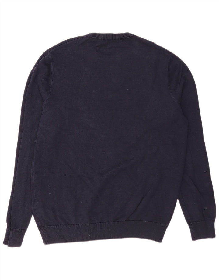 Pringle Mens Crew Neck Jumper Sweater Medium Navy Blue Cotton