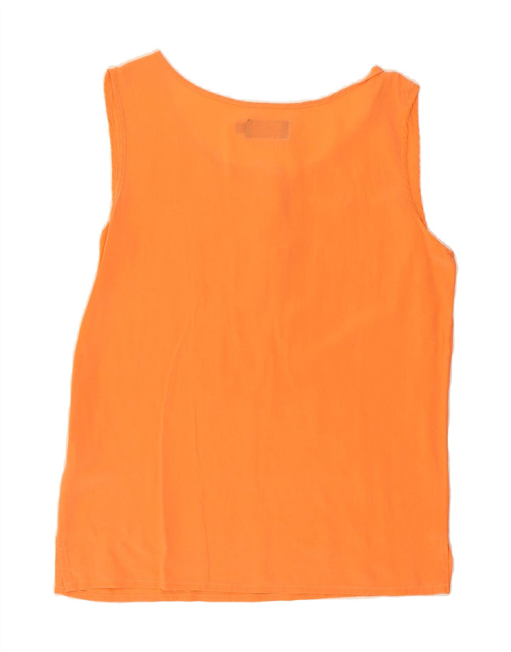VINTAGE Womens Vest Top UK 12 Medium Orange Silk Vintage Vintage and Second-Hand Vintage from Messina Hembry 
