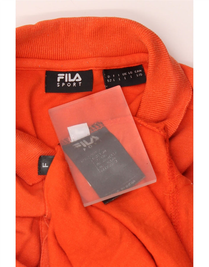 Fila Mens Polo Shirt Large Orange Cotton