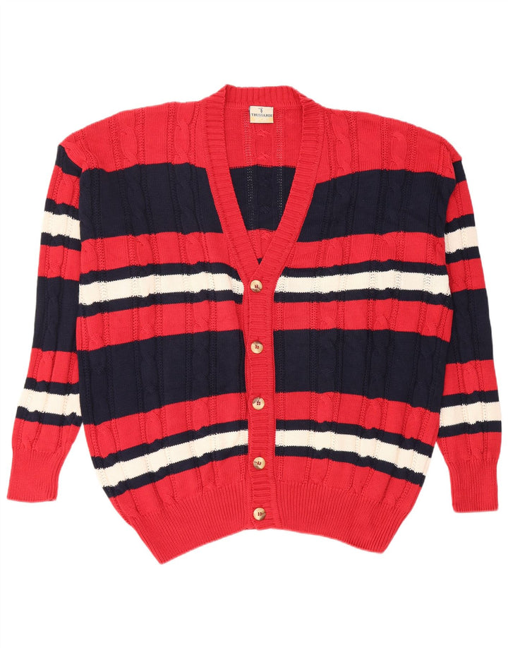 Trussardi Mens Cardigan Sweater IT 50 Medium Navy Blue Colourblock