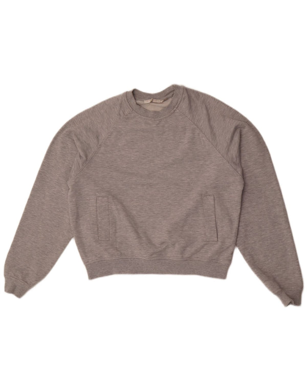 Zara Womens Oversized Sweatshirt Jumper UK 14 Medium Grey Cotton