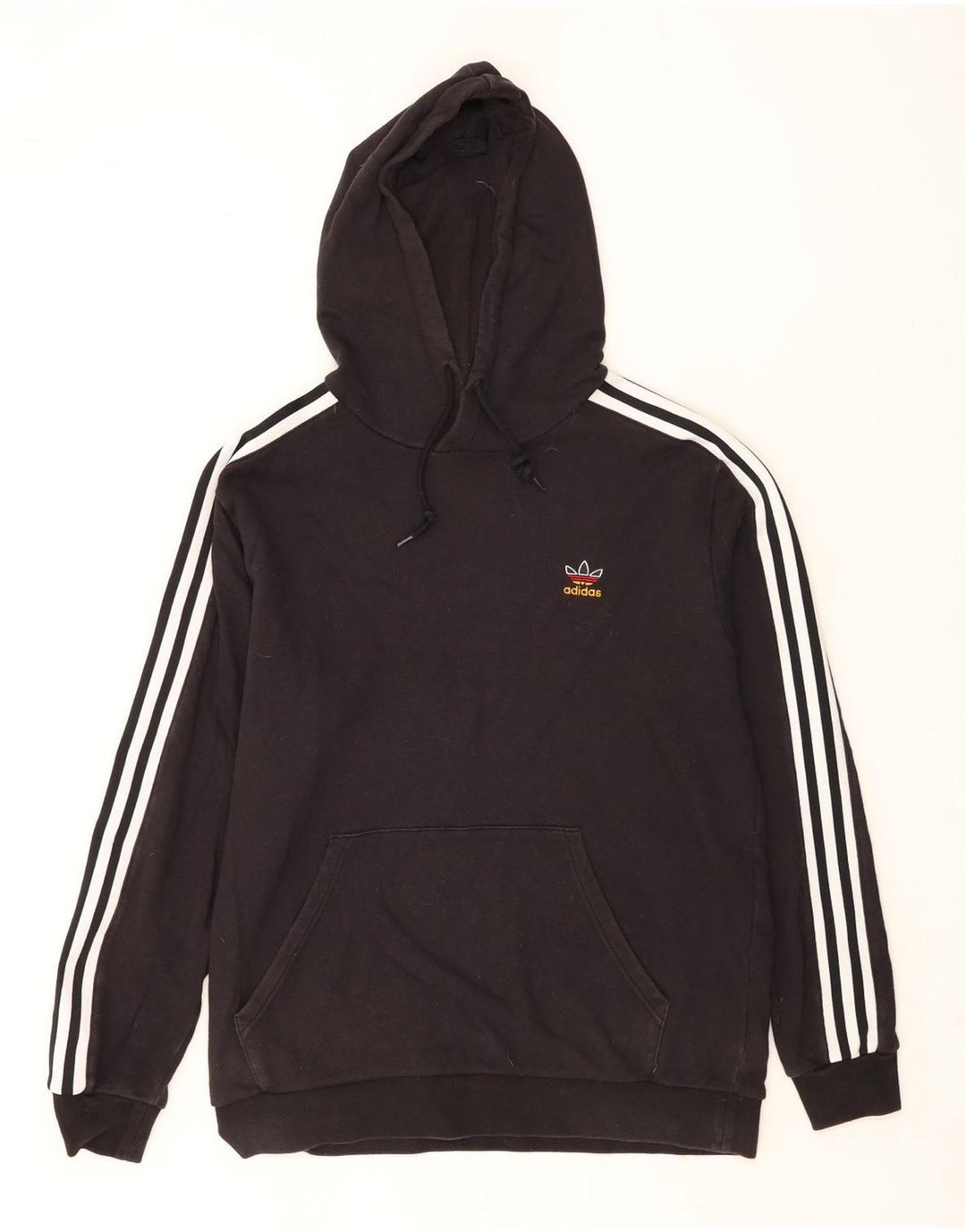 Adidas Mens Hoodie Jumper Large Black Cotton