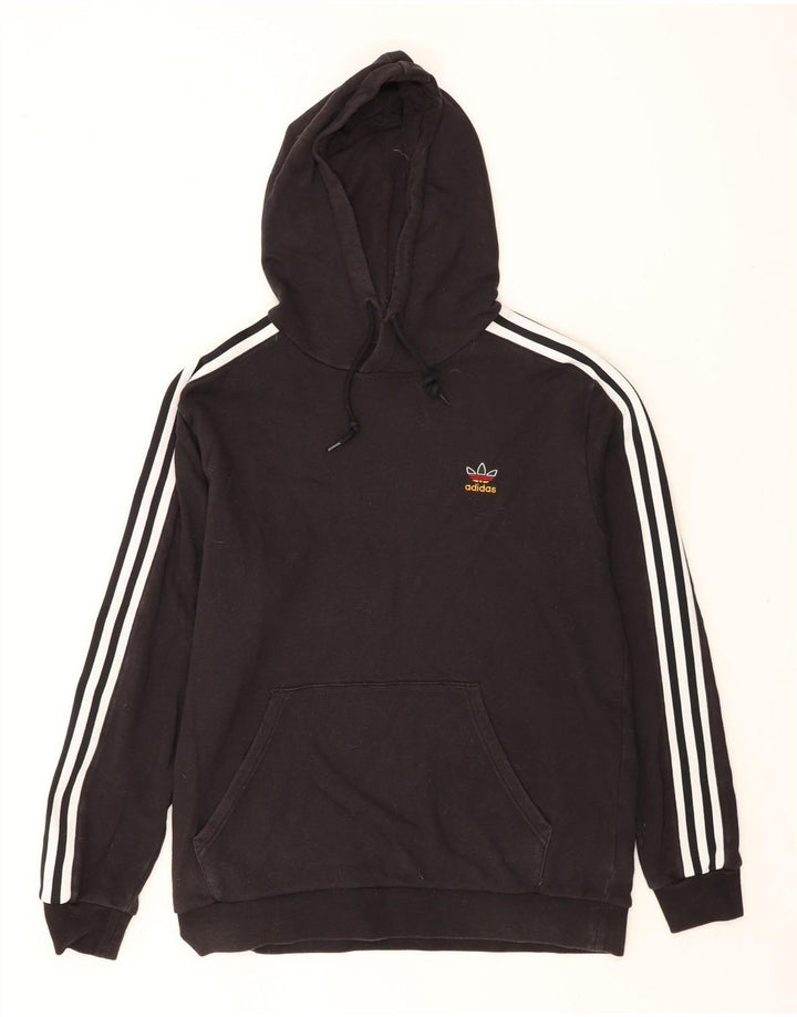 Adidas Mens Hoodie Jumper Large Black Cotton