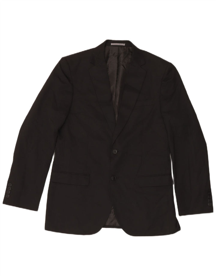 Marks & Spencer Mens Regular Fit 2 Button Blazer Jacket EU 50 Large Black