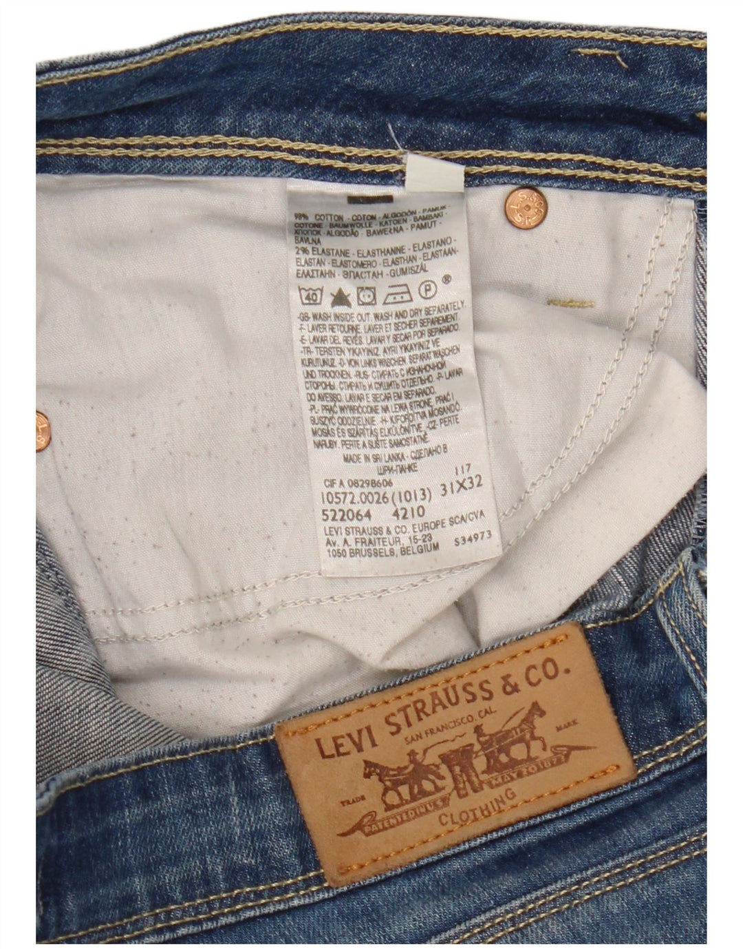 LEVI'S Womens 572 Bootcut Jeans W31 L32  Blue Cotton