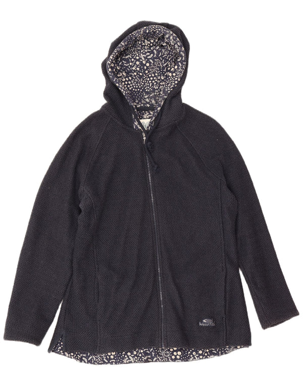 Weird Fish Womens Zip Hoodie Sweater UK 18 XL Navy Blue Floral Cotton
