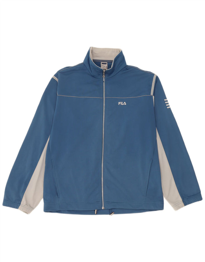 Fila Mens Tracksuit Top Jacket IT 46/48 Small Blue Colourblock Polyester