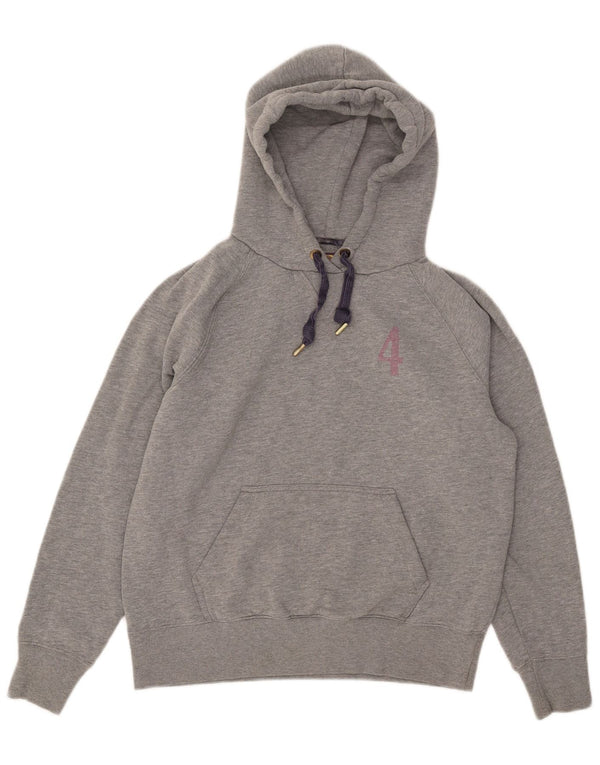 Tom Joule Womens Graphic Hoodie Jumper UK 14 Large Grey