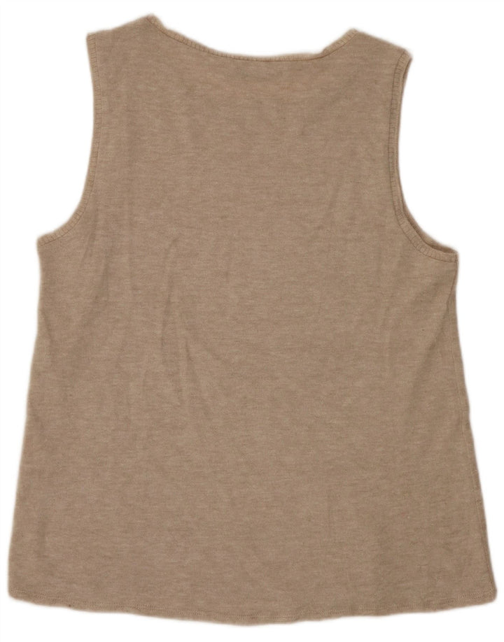 Zara Womens Vest Top UK 10 Small Beige Flecked