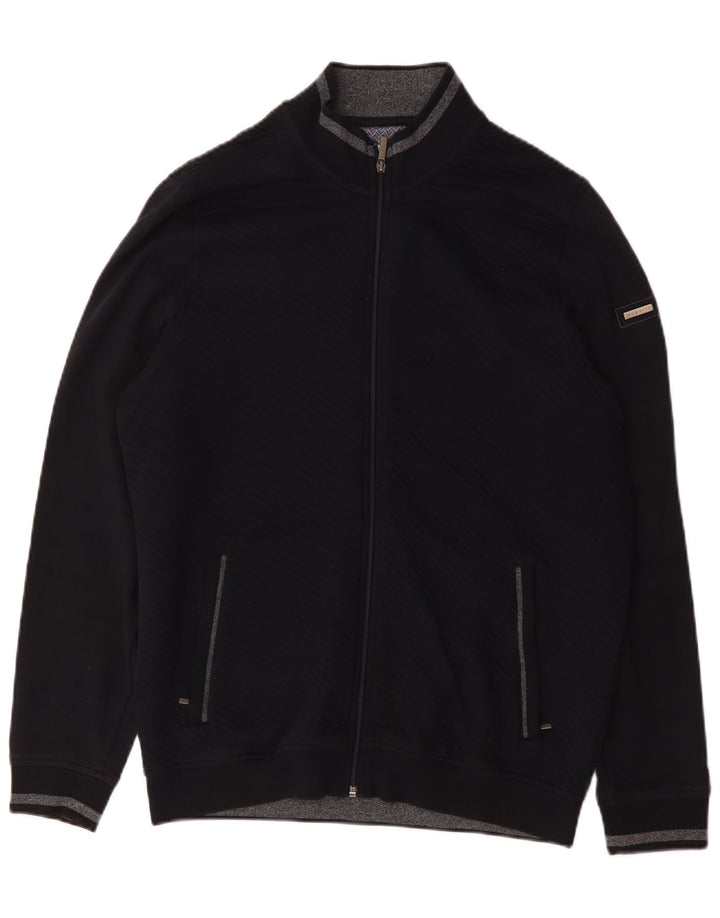 Bugatti Mens Cardigan Sweater XL Navy Blue Cotton