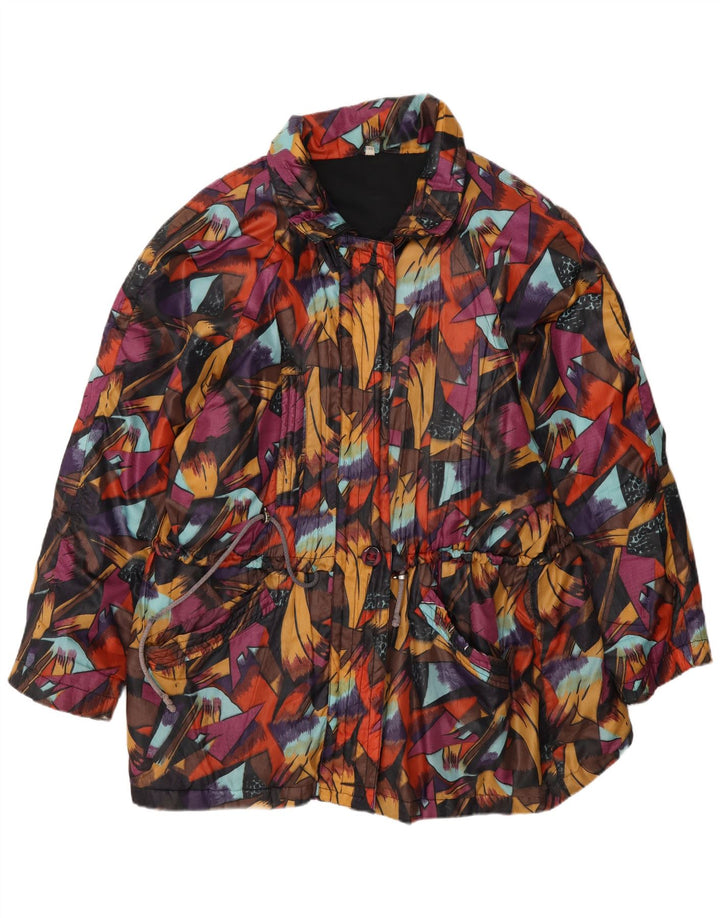 Vintage Womens Windbreaker Jacket EU 44 XL Multicoloured Geometric