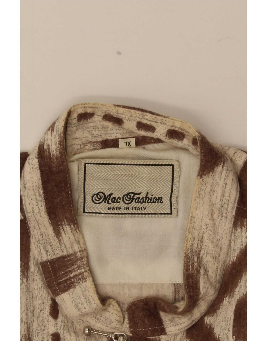 Mac Fashion Mens Pullover Shirt XL Brown Geometric
