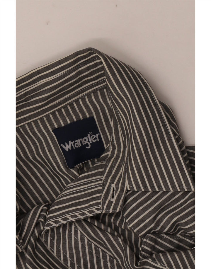 Wrangler Mens Shirt XL Grey Pinstripe