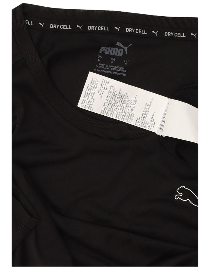 PUMA Mens T-Shirt Top Small Black Polyester