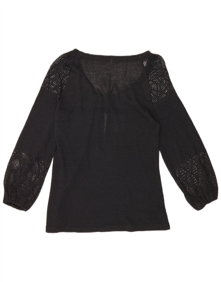 Vintage Womens Long Sleeve Blouse Top IT 44 Medium Black