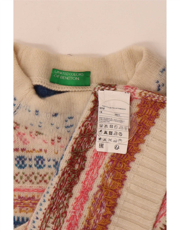 Benetton Womens Turtle Neck Jumper Sweater UK 14 Medium Multicoloured