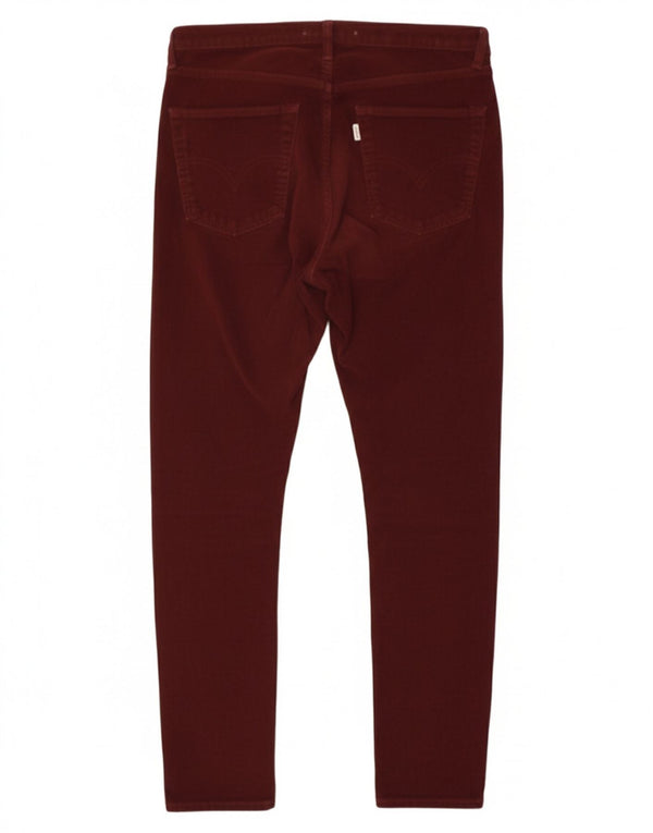 LEVI'S Womens Skinny Chino Trousers Small W28 L28 Burgundy Cotton