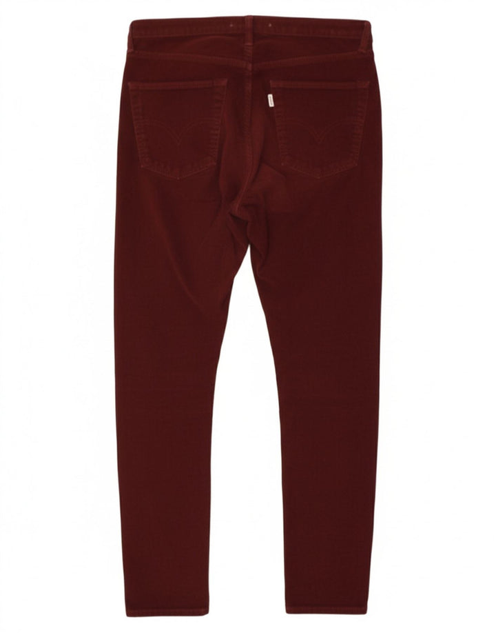 LEVI'S Womens Skinny Chino Trousers Small W28 L28 Burgundy Cotton