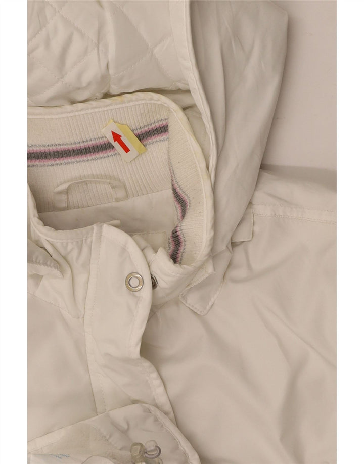 CHAMPION Girls Hooded Windbreaker Jacket 13-14 Years XL White Polyester