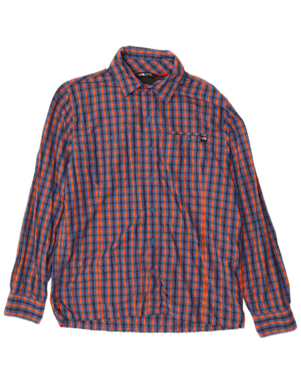 THE NORTH FACE Mens Shirt Large Blue Check Tencel