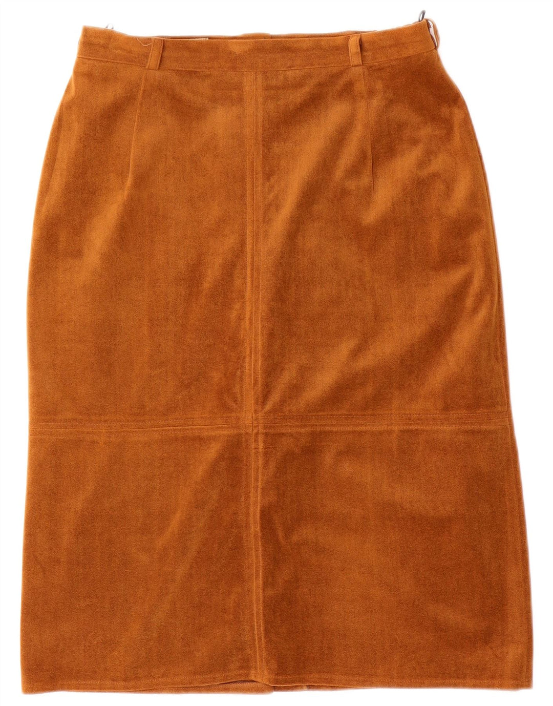 Vintage Womens Velour Straight Skirt Medium W28  Brown Polyester