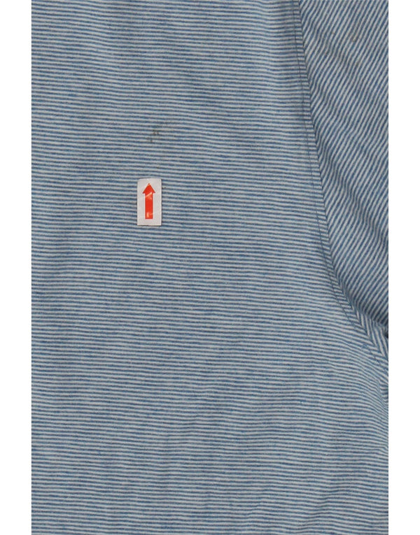 ORVIS Mens Polo Shirt XL Blue Pinstripe Cotton