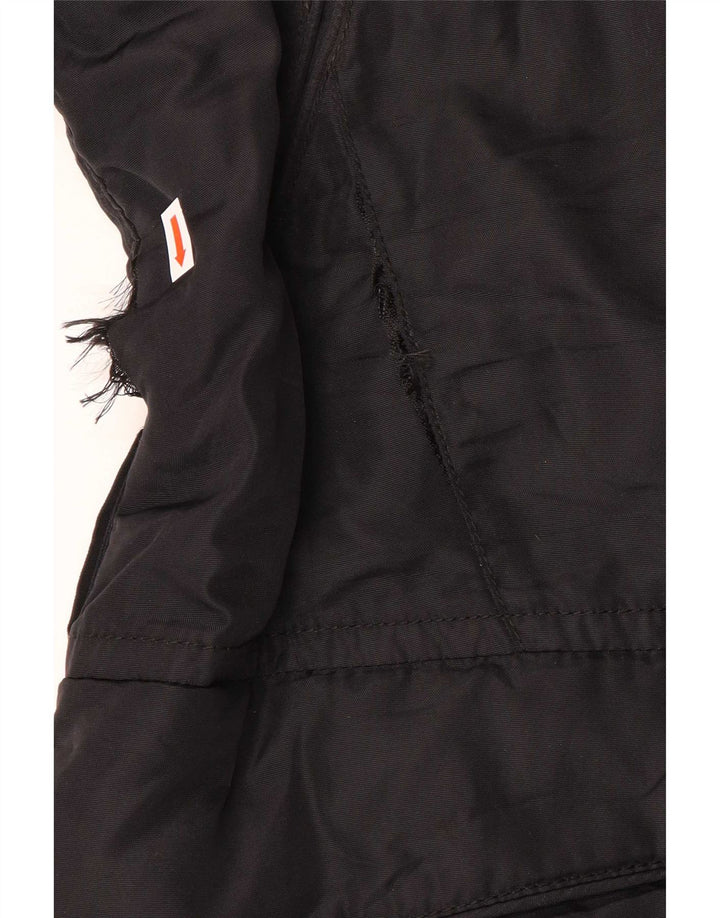 PEUTEREY Womens Hooded Padded Coat IT 46 Large Black Polyamide