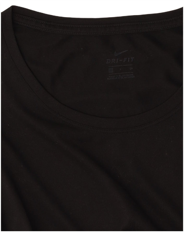 NIKE Womens Dri Fit T-Shirt Top UK 10 Small Black