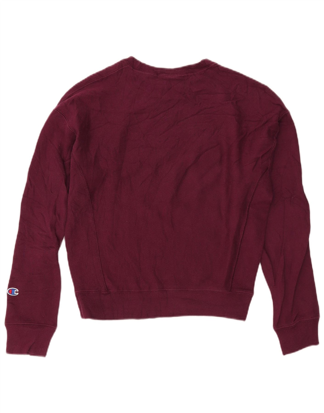 CHAMPION Womens Graphic Oversized Sweatshirt Jumper UK 10 Small Burgundy