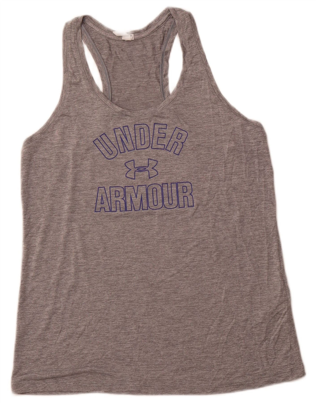 UNDER ARMOUR Womens Loose Fit Graphic Vest Top UK 12 Medium Grey Polyester
