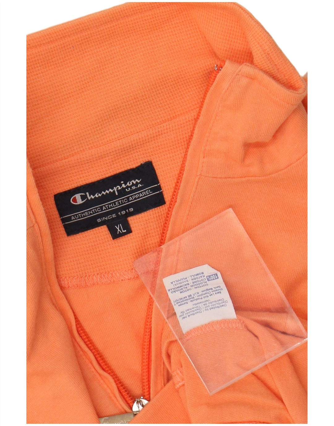 CHAMPION Womens Tracksuit Top Jacket UK 18 XL Orange Cotton