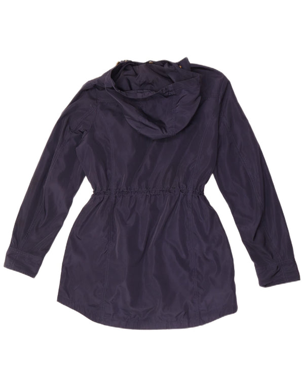 Michael Kors Womens Hooded Utility Jacket UK 10 Small Navy Blue Polyester