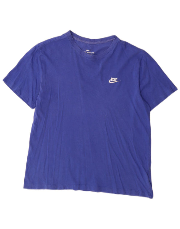 Nike Womens T-Shirt Top UK 16 Large Blue Cotton