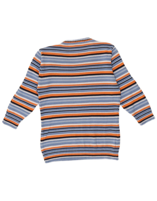 Gap Womens 3/4 Sleeve Boat Neck Jumper Sweater UK 6 XS Blue Striped Cotton