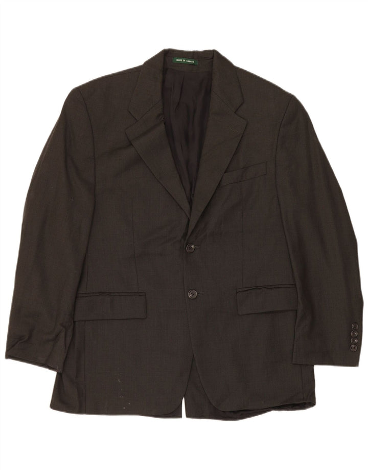 Ralph Lauren Mens 2 Button Blazer Jacket IT 56 2XL Black Wool