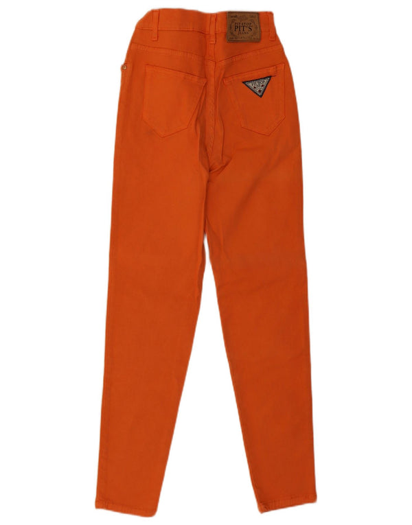 Pit Stop Womens High Waist Skinny Jeans IT 44 Medium W24 L26 Orange Cotton