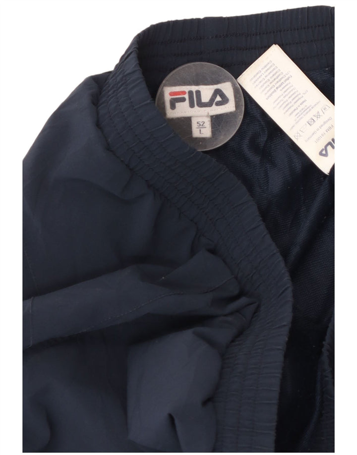 FILA Mens Tracksuit Trousers Large Navy Blue Polyester