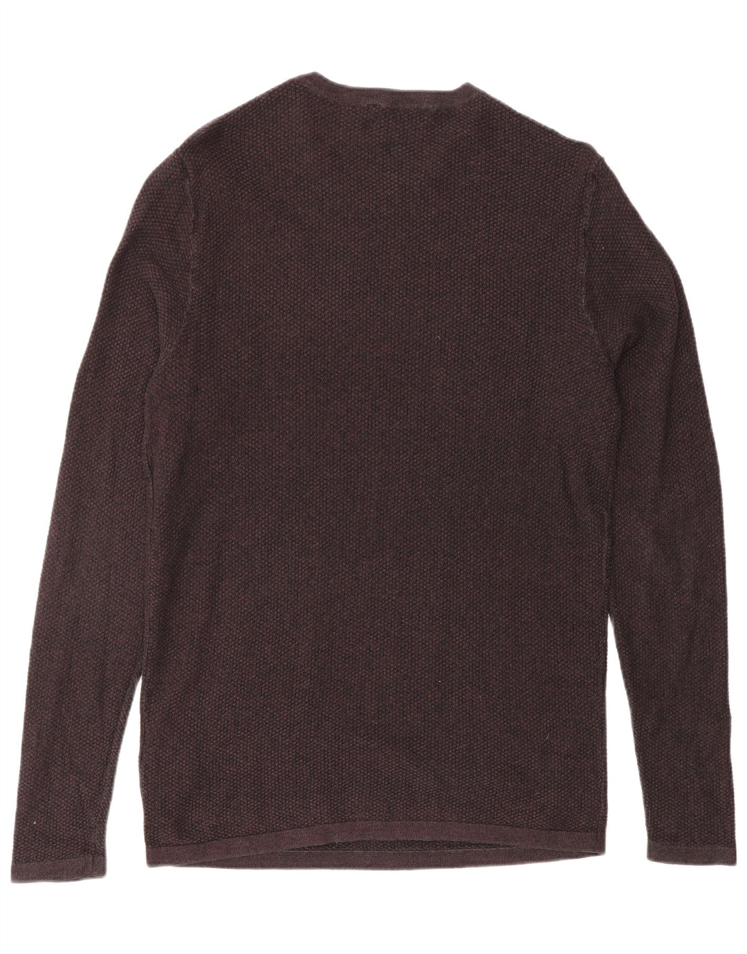 JACK & JONES Mens Top Long Sleeve Small Burgundy Cotton