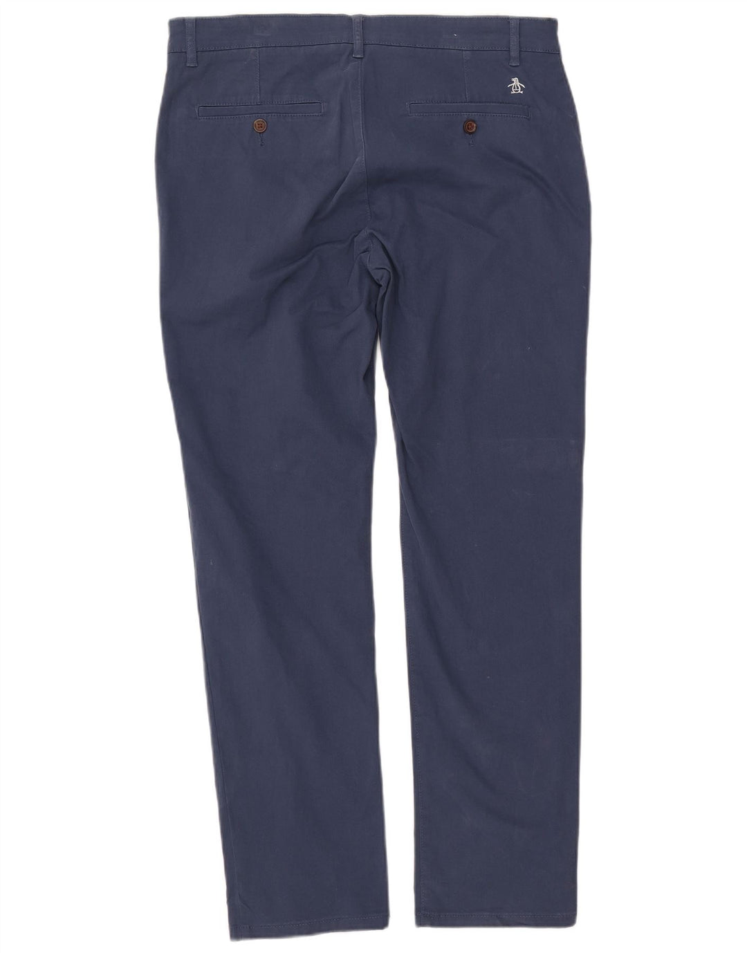 PENGUIN Mens Slim Chino Trousers W34 L32 Navy Blue Cotton