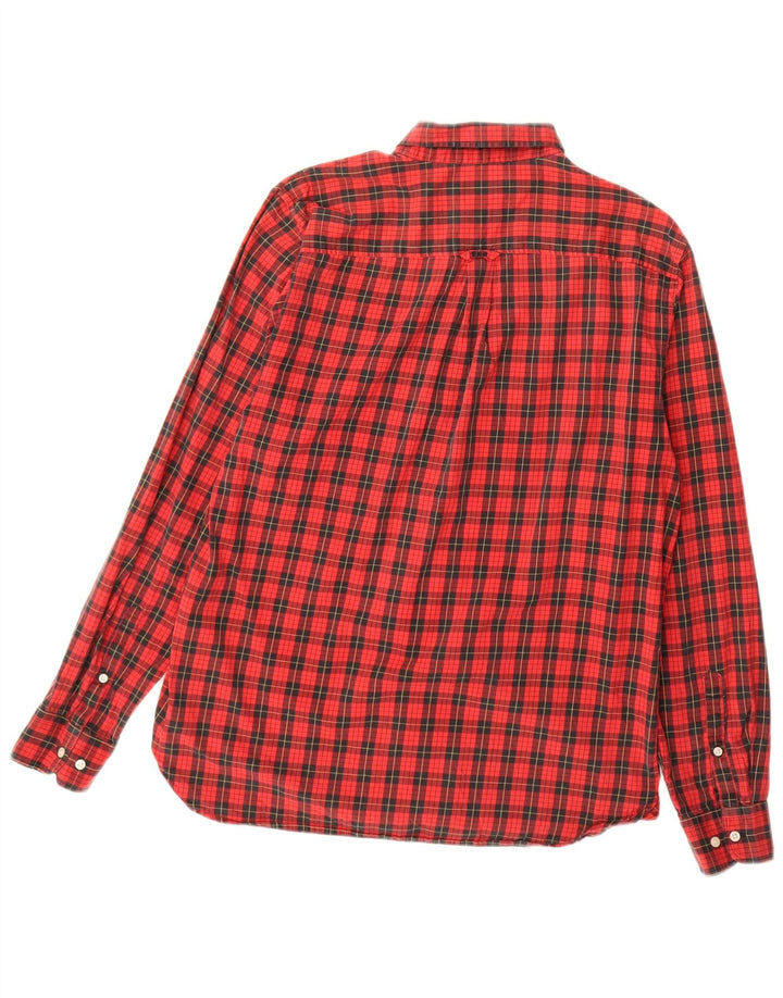 Superdry Mens Flannel Shirt Large Red Check Cotton