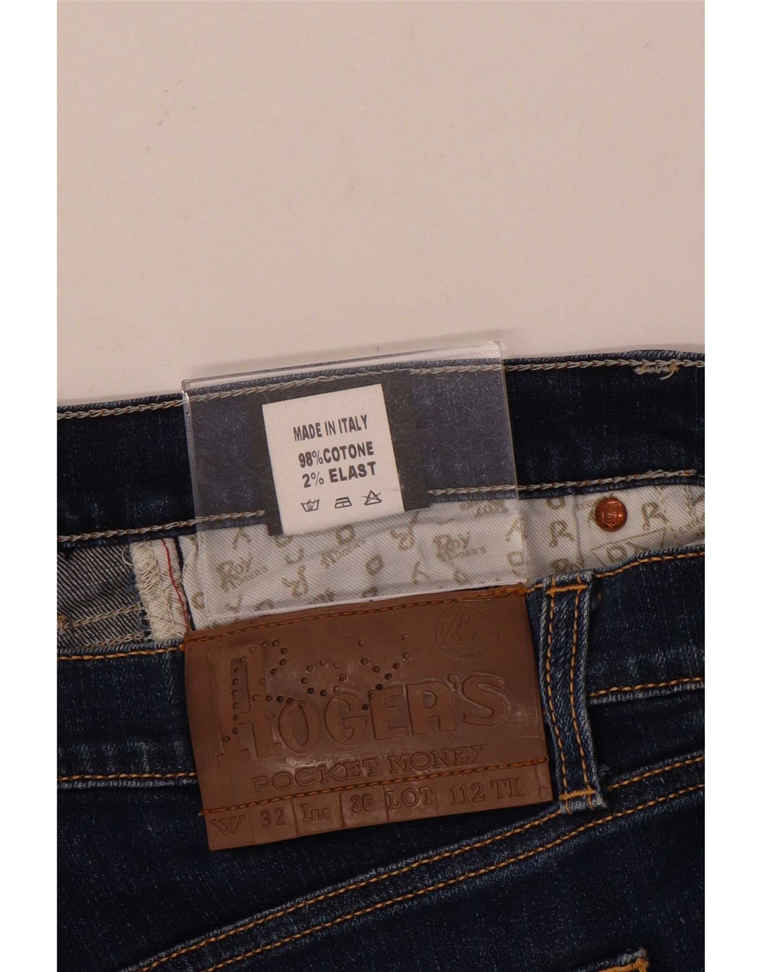 Roy Rogers Mens Slim Jeans W32 L36 Blue Cotton