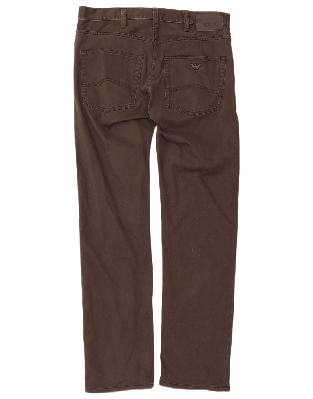 ARMANI Womens Straight Casual Trousers W32 L30 Brown Cotton