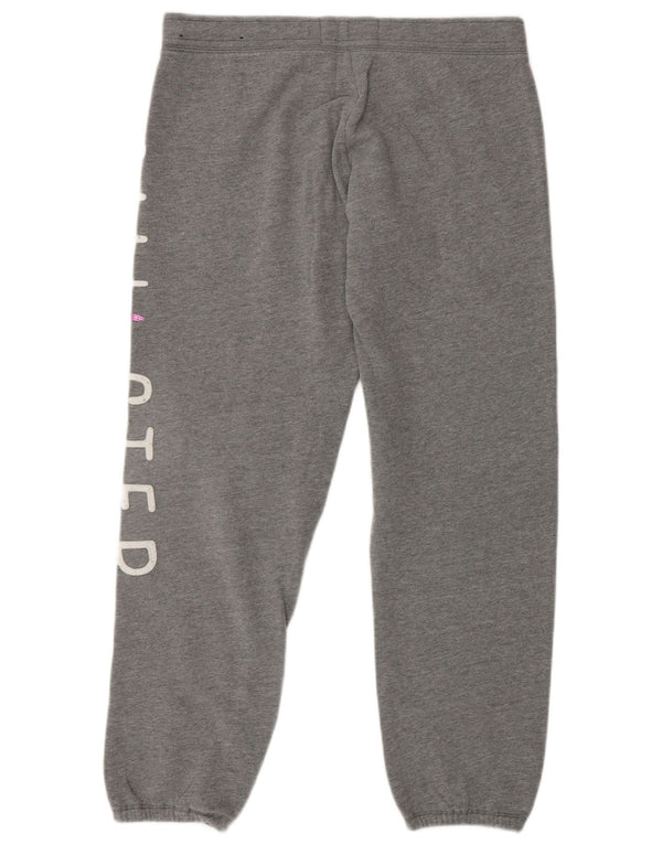 Hollister Womens Graphic Tracksuit Trousers Joggers UK 10 Small Grey Cotton