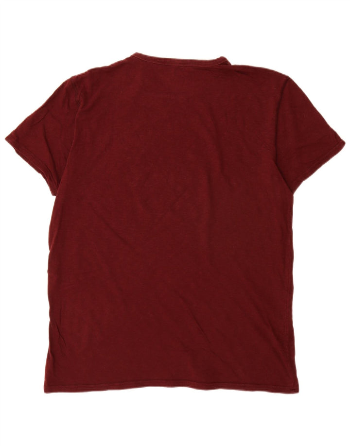 American Eagle Mens Graphic T-Shirt Top Large Burgundy Cotton