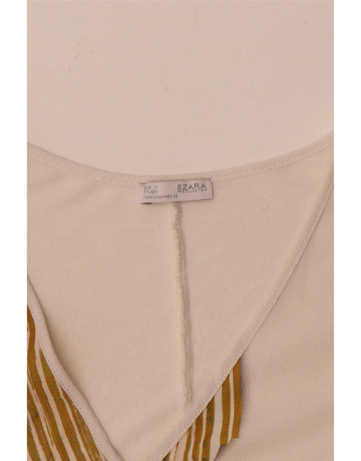 Zara Womens Sleeveless Blouse Top UK 14 Medium White Colourblock
